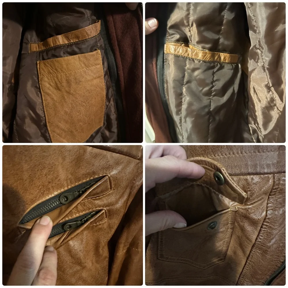 Blingsoul Leather Bomber Jackets Real Lambskin Mens Leather Jacket, sz Med, NWT - Picture 6 of 10